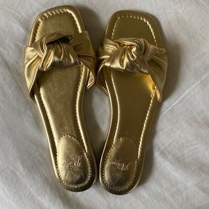 J.Crew Metallic Leather Knotted Sandal - Gold - Size 9 - in box and never warn